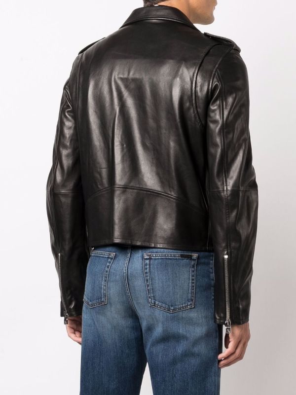 AMIRI Black Leather Biker Jacket | Browns Biker Jackets