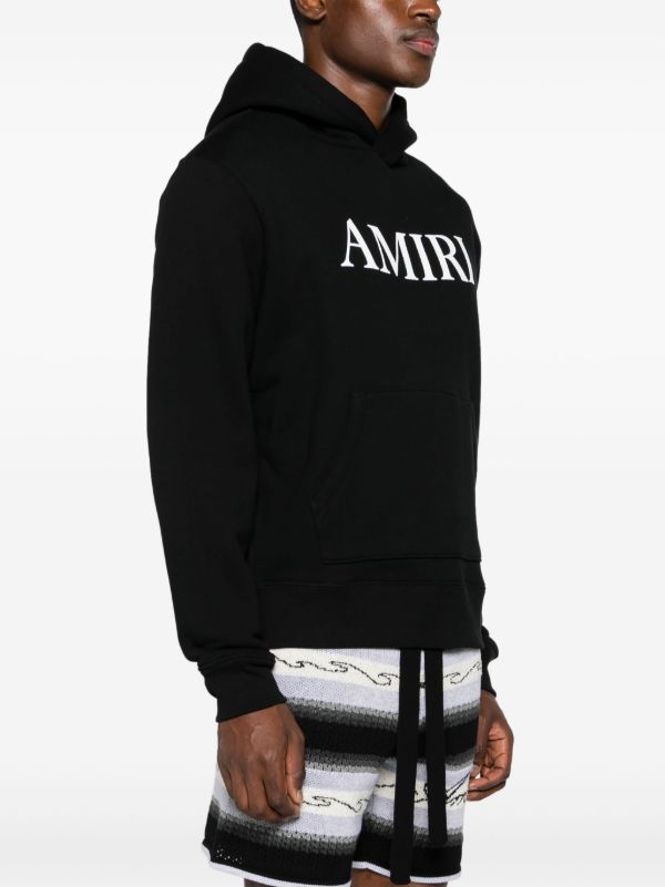 AMIRI Black Logo-Print Cotton Hoodie | Browns Hoodies