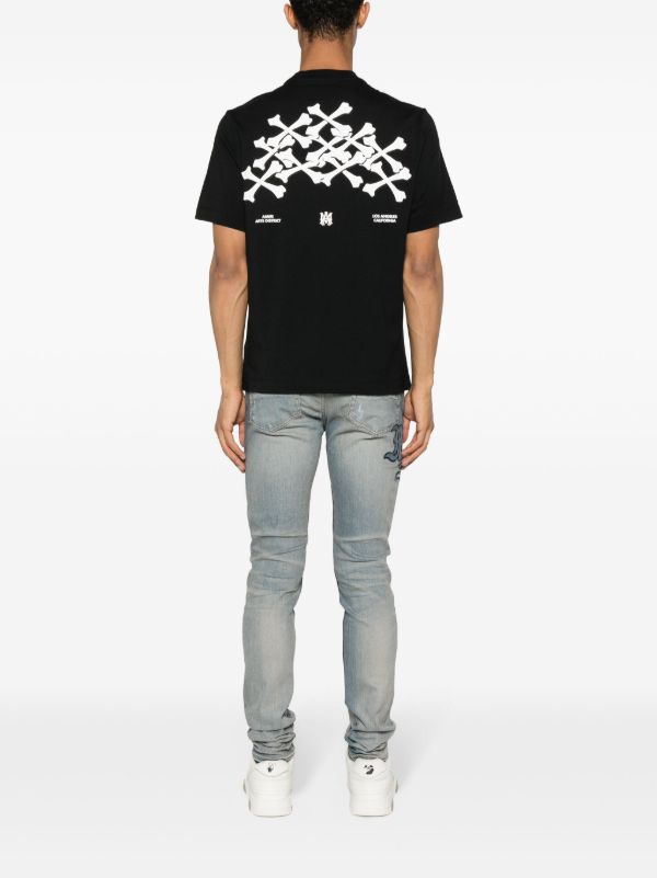 AMIRI Black Logo-Print Cotton T-Shirt | Browns T-Shirts