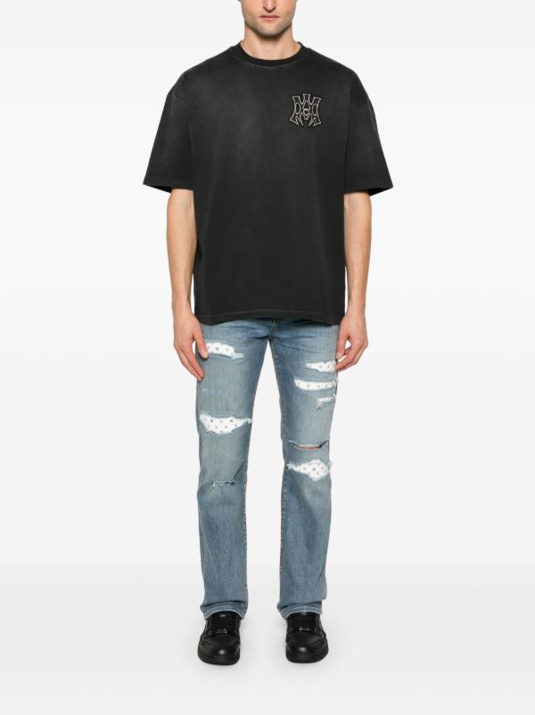 AMIRI Blue Distressed Jeans | Browns Slim-Fit Jeans