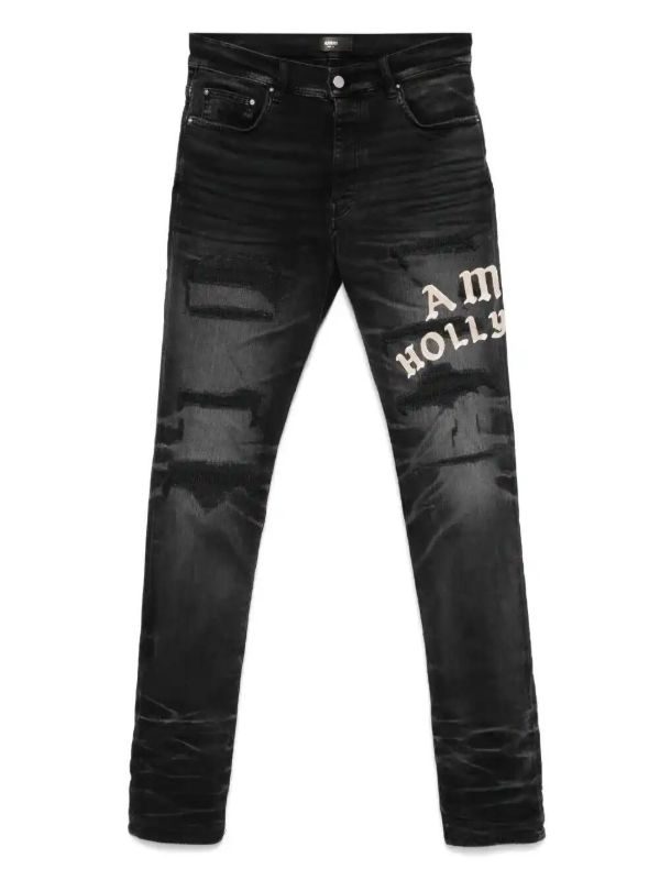 AMIRI Hollywood distressed-effect skinny jeans | Browns Skinny Jeans
