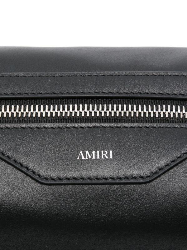 AMIRI Logo-appliqué Leather Wash Bag | Browns Toiletry Bags