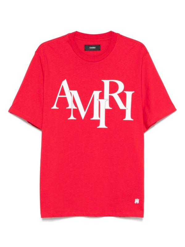 AMIRI staggered logo-print T-shirt | Browns T-Shirts