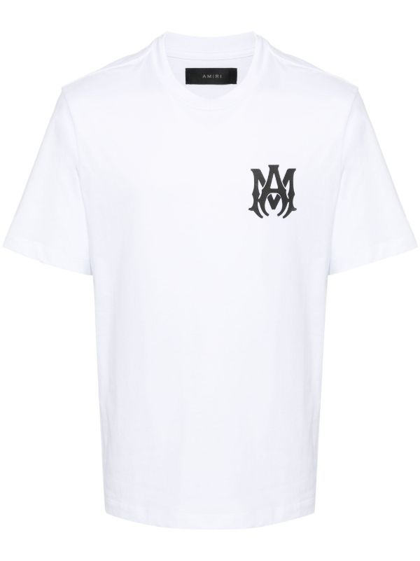 AMIRI White Logo-Print Cotton T-Shirt | Browns T-Shirts