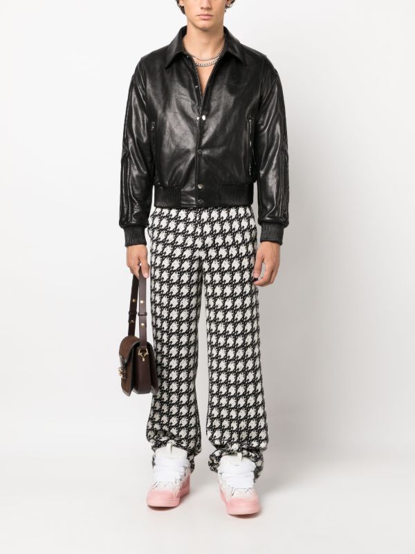 AMIRI X Browns Black Bones Leather Bomber Jacket