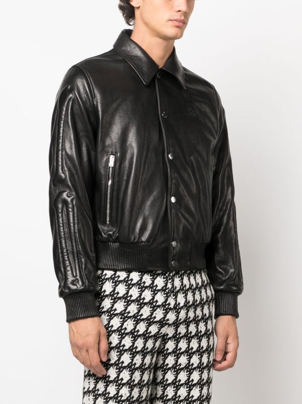 AMIRI X Browns Black Bones Leather Bomber Jacket
