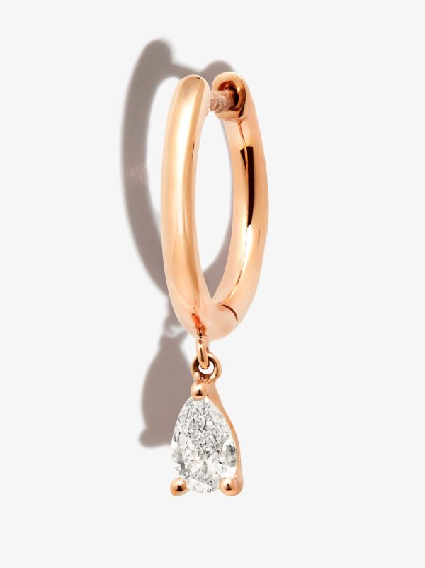 Anita Ko 18K rose Gold diamond huggie hoop earring | Browns Fine Earrings