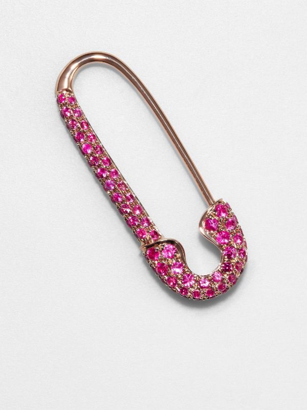 Anita Ko 18K Rose Gold Safety Pin Ruby Earring | Browns Fine Earrings