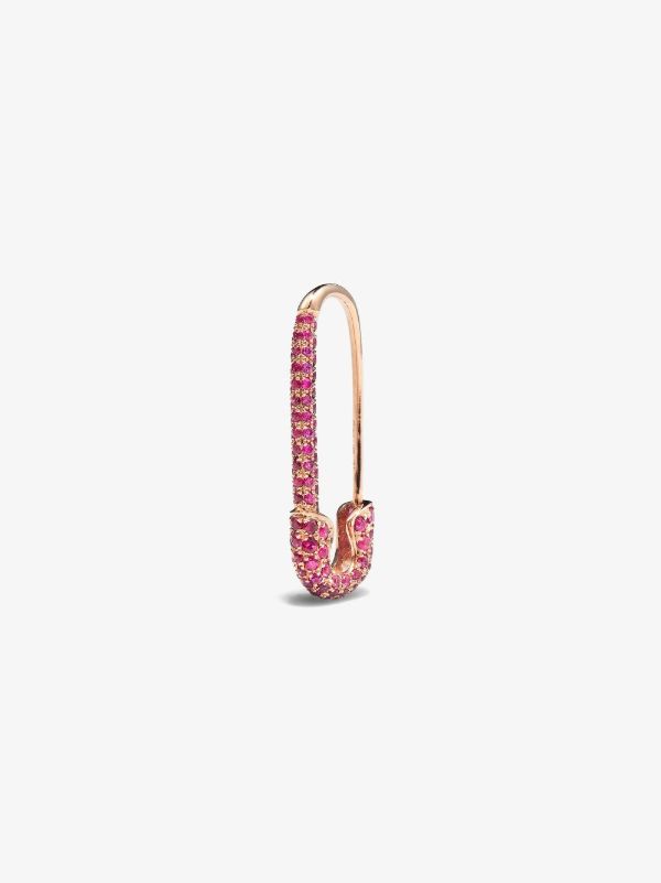 Anita Ko 18K Rose Gold Safety Pin Ruby Earring | Browns Fine Earrings
