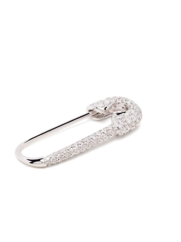 Anita Ko 18K White Gold Safety Pin Diamond Earring | Browns Fine Earrings