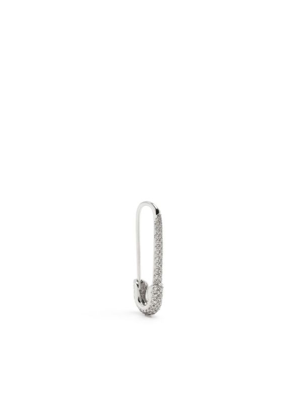 Anita Ko 18K white gold safety pin diamond earring | Browns Fine Earrings