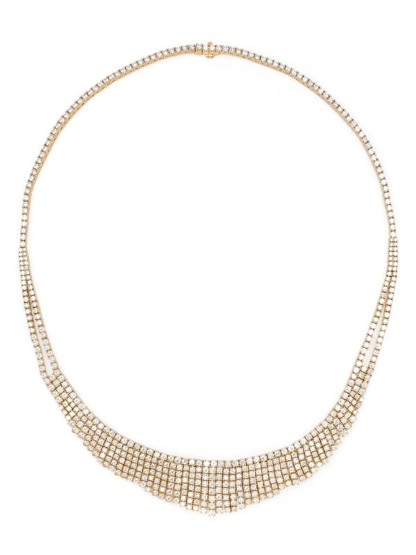Anita Ko 18K Yellow Gold Diamond Mesh Necklace | Browns Fine Necklaces