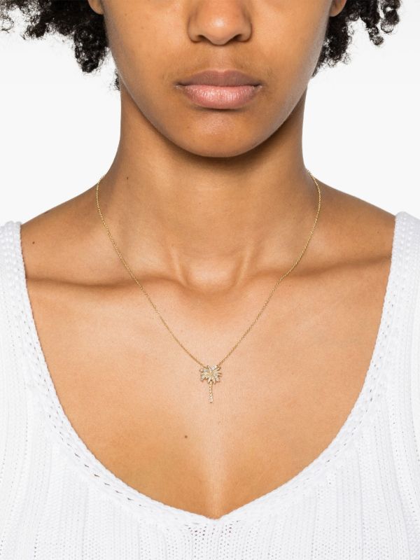 Anita Ko 18K Yellow Gold Palm Tree Diamond Necklace | Browns Fine Necklaces