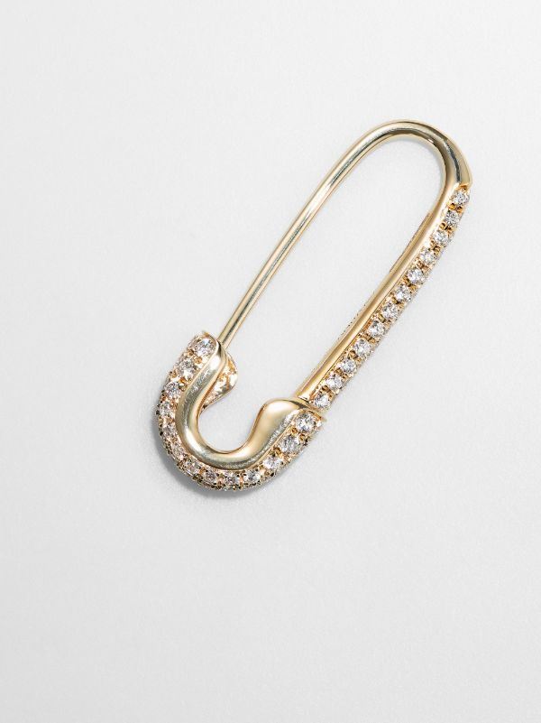 Anita Ko 18K Yellow Gold Safety Pin Diamond Earring | Browns Fine Earrings