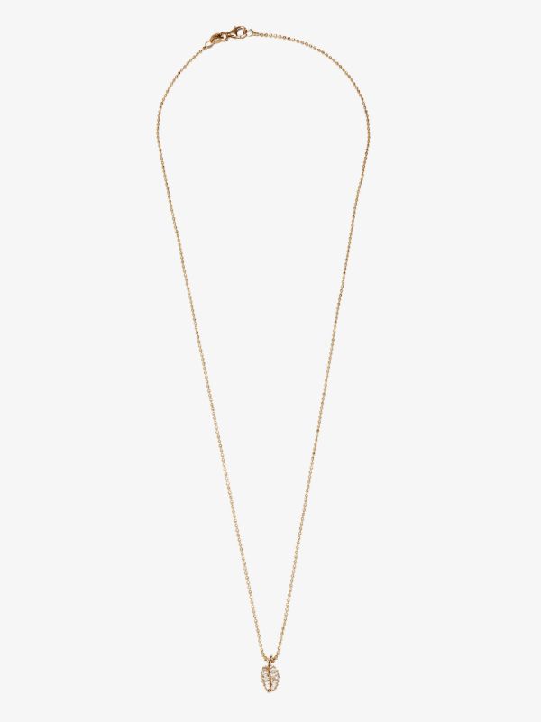 Anita Ko 18K Yellow Gold Small Palm Leaf Diamond Necklace | Browns Fine Necklaces