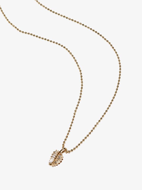 Anita Ko 18K Yellow Gold Small Palm Leaf Diamond Necklace | Browns Fine Necklaces