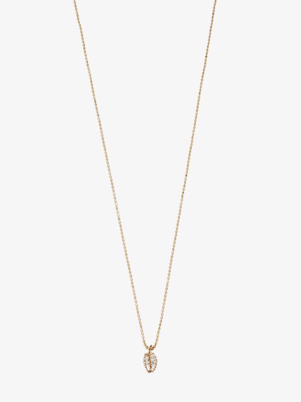 Anita Ko 18K Yellow Gold Small Palm Leaf Diamond Necklace | Browns Fine Necklaces
