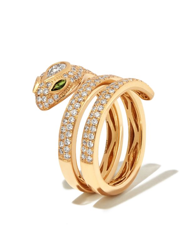 Anita Ko 18K Yellow Gold Snake Coil Diamond Pavé Ring | Browns Fine Rings