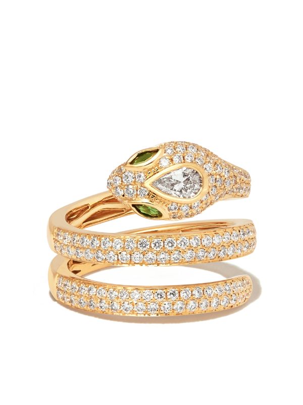 Anita Ko 18K yellow gold Snake Coil diamond pavé ring | Browns Fine Rings