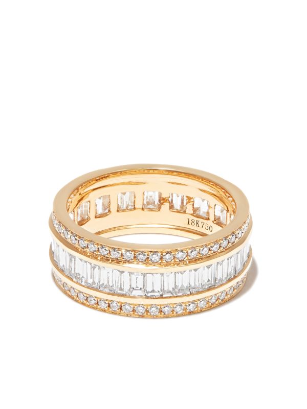 Anita Ko 18K yellow gold stacked diamond ring | Browns Fine Rings