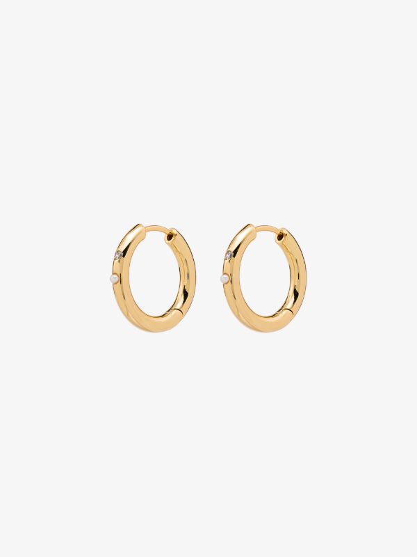 Anni Lu Gold-plated Brigitte pearl hoop earrings | Browns Earrings