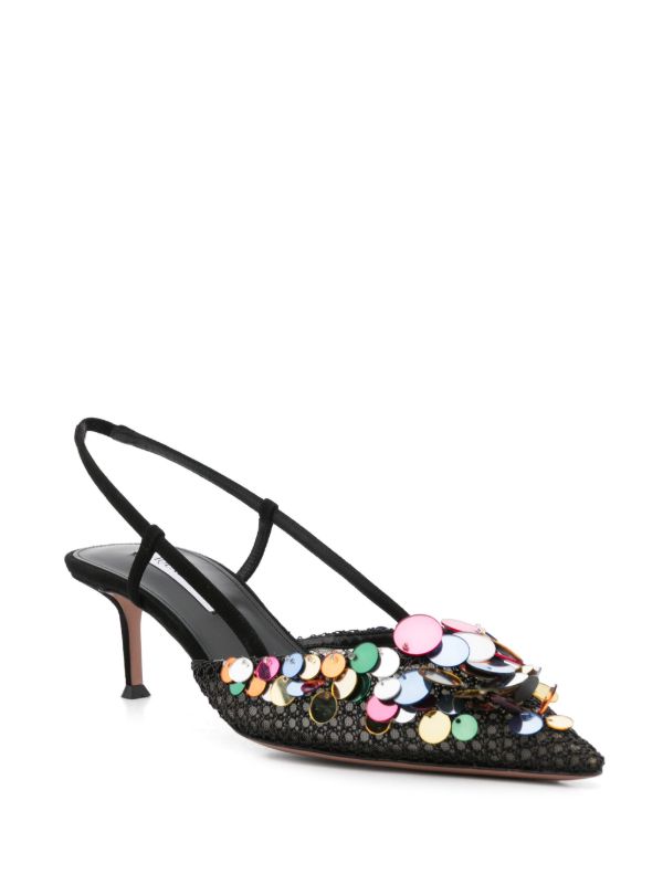 Aquazzura Black 50mm Can Can Pumps | Browns Pumps