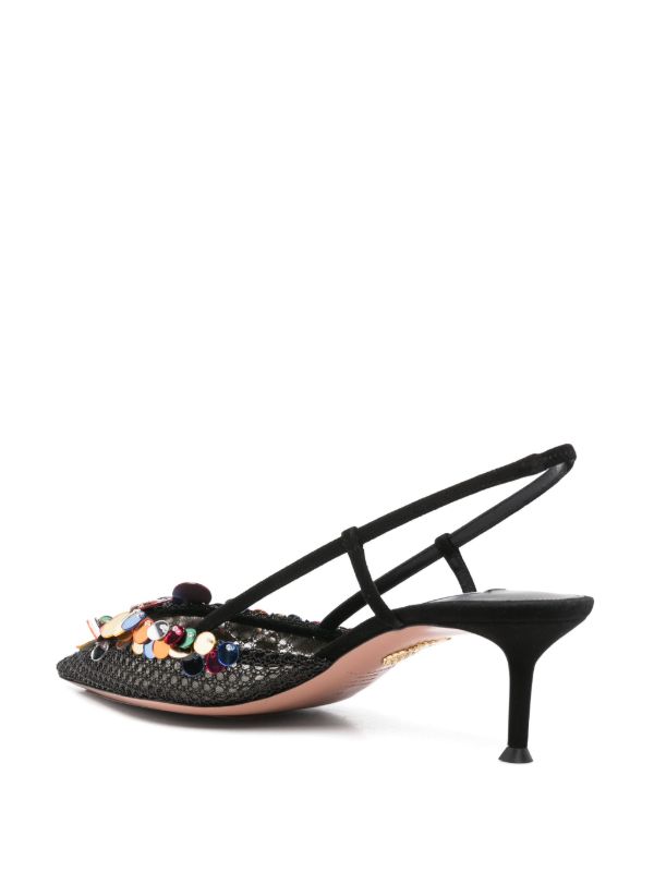 Aquazzura Black 50mm Can Can Pumps | Browns Pumps