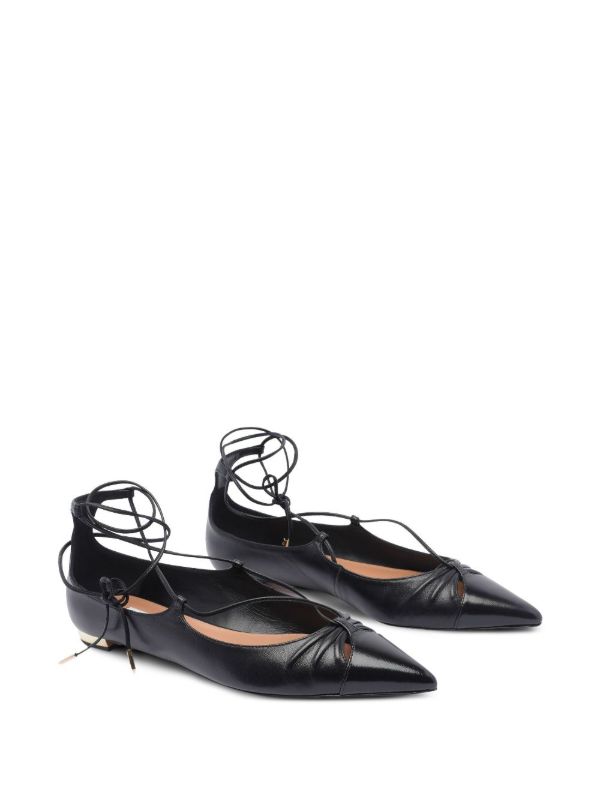 Aquazzura Black Gabi Ballet Flats | Browns Ballerina Shoes