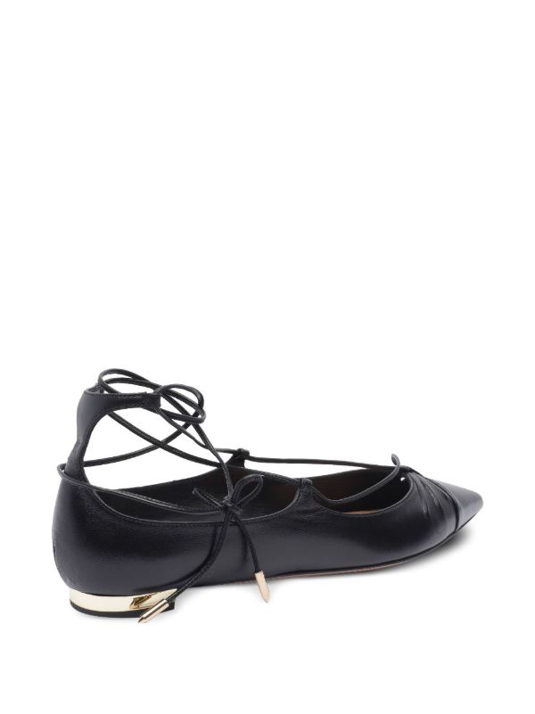 Aquazzura Black Gabi Ballet Flats | Browns Ballerina Shoes
