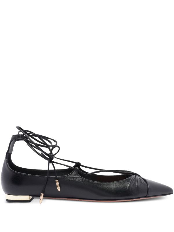 Aquazzura Black Gabi Ballet Flats | Browns Ballerina Shoes