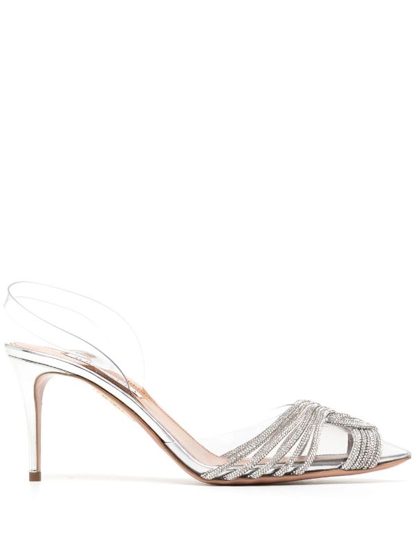 Aquazzura Green Gatsby 80 Slingback Pumps | Browns Pumps