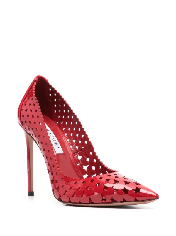 Aquazzura Red 105mm Amourose Pumps | Browns Pumps