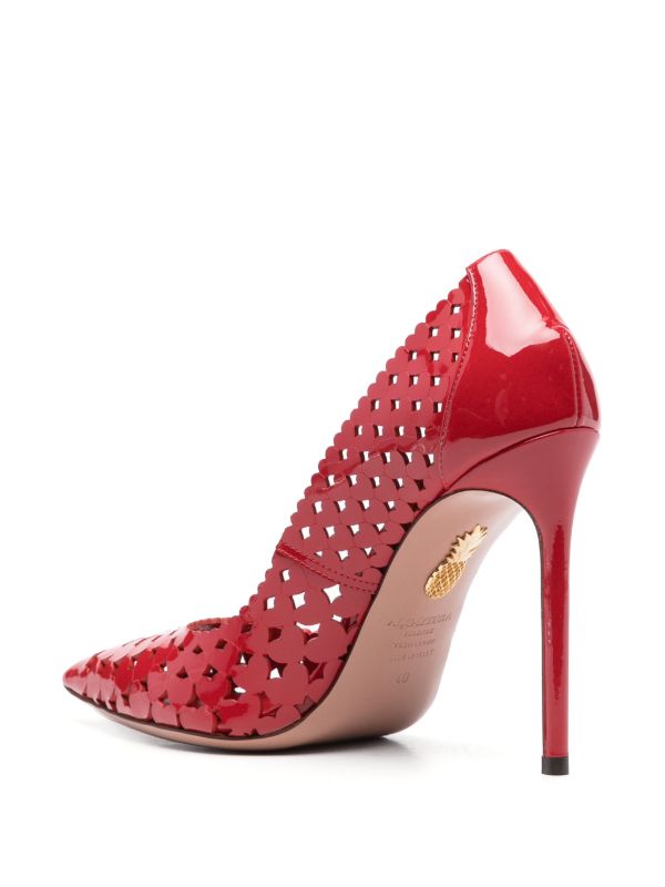 Aquazzura Red 105mm Amourose Pumps | Browns Pumps