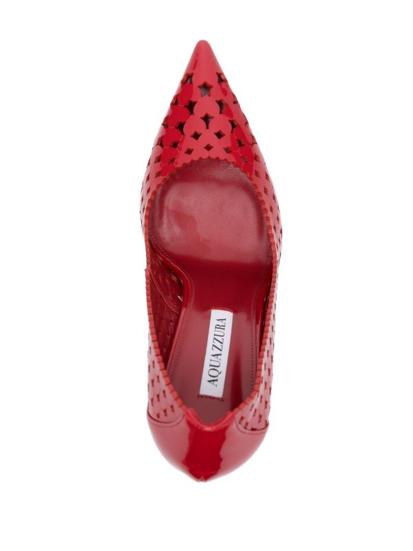 Aquazzura Red 105mm Amourose Pumps | Browns Pumps