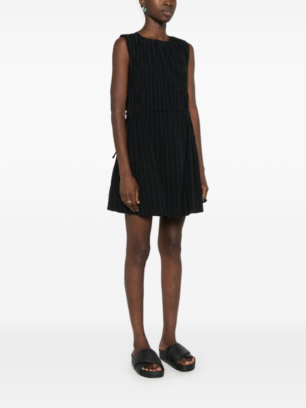 Asceno Black Ribbed A-line Mini Dress | Browns Day Dresses