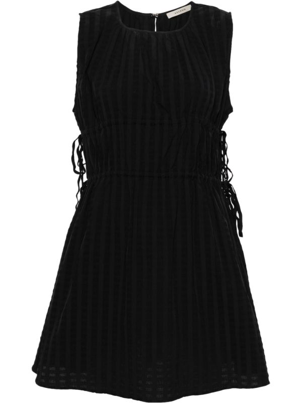 Asceno Black Ribbed A-line Mini Dress | Browns Day Dresses