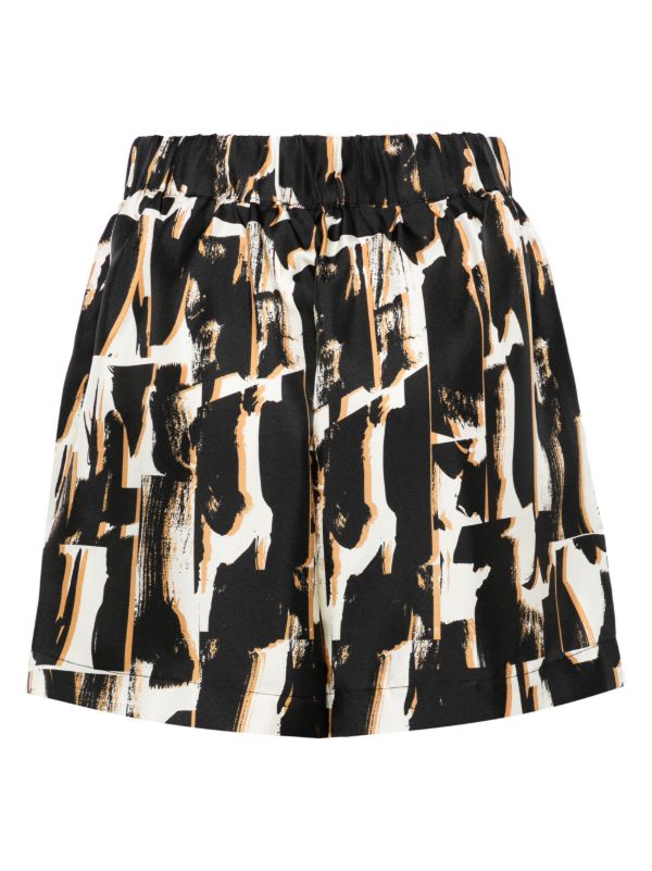 Asceno Brown Abstract-print Silk Shorts | Browns Short & Mini Shorts