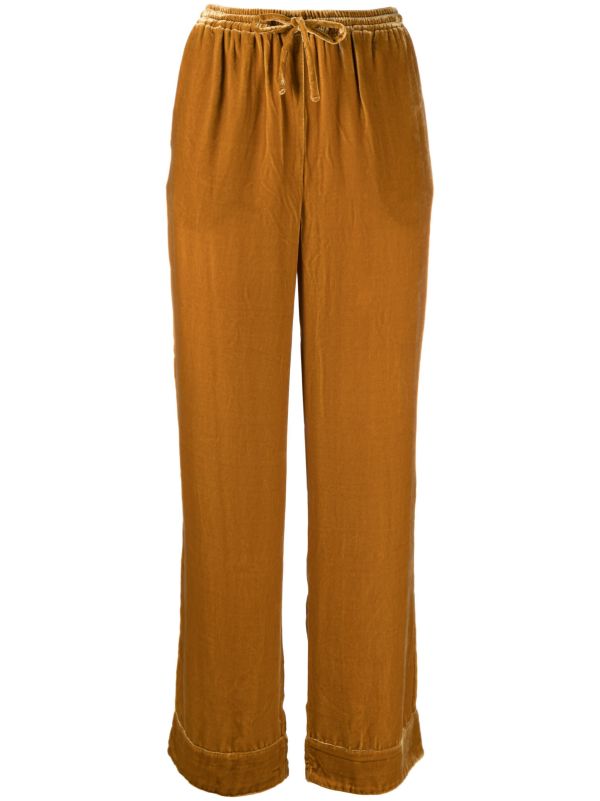 Asceno Gold-tone Aurelia velvet trousers | Browns Straight-Leg Pants
