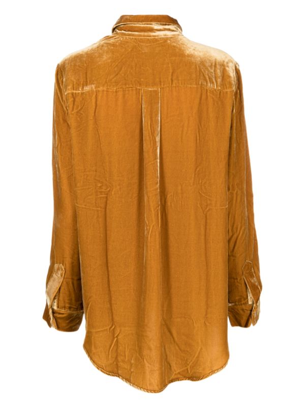 Asceno Gold-Tone Velvet Pyjama Top | Browns Pyjama Tops