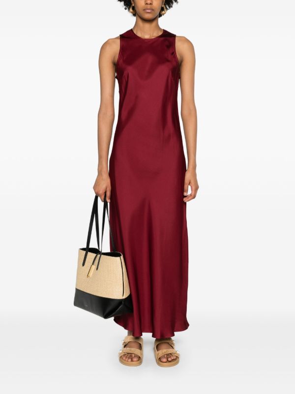 Asceno Red Valencia Silk Dress | Browns Day Dresses
