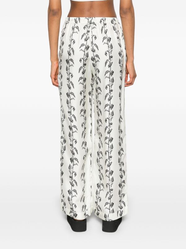 Asceno White Aurelia Silk Trousers | Browns Straight-Leg Pants