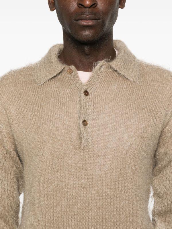 Auralee Brushed Super Kid Mohair Polo Sweater | Browns Knitted Sweaters