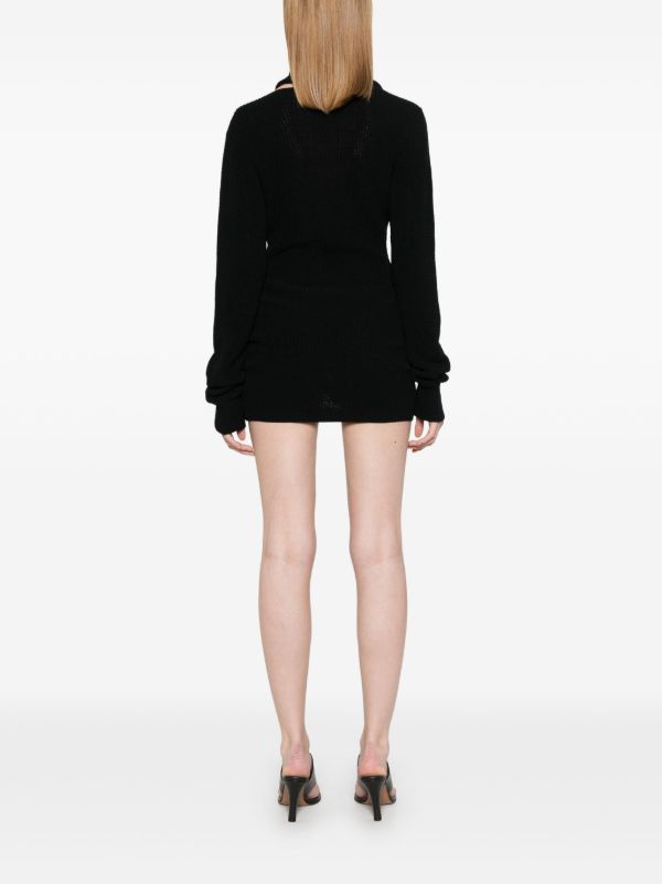 Aya Muse Black Chunky-Knit Dress | Browns Day Dresses