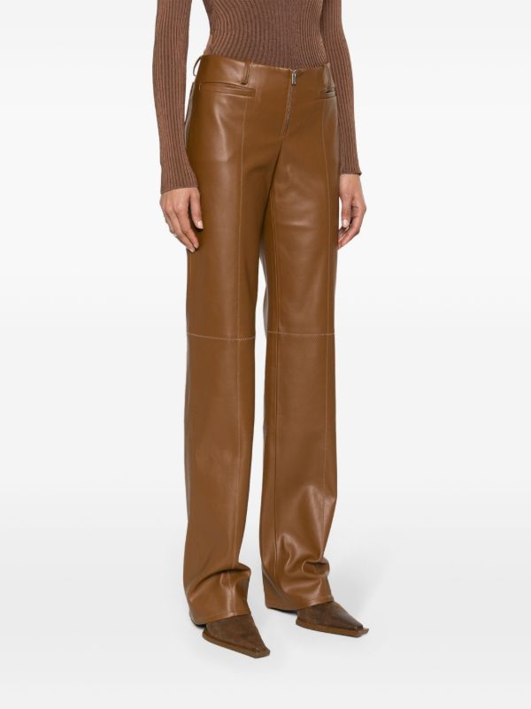Aya Muse Brown Cida Faux-leather Trousers | Browns Flared & Bell-Bottom Pants