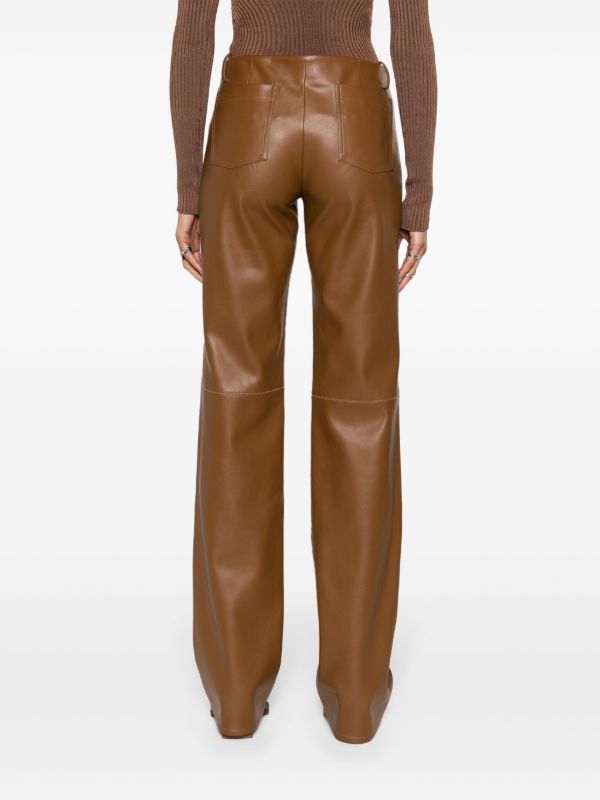 Aya Muse Brown Cida Faux-leather Trousers | Browns Flared & Bell-Bottom Pants