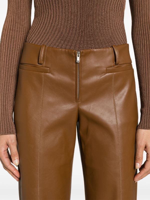 Aya Muse Brown Cida Faux-leather Trousers | Browns Flared & Bell-Bottom Pants