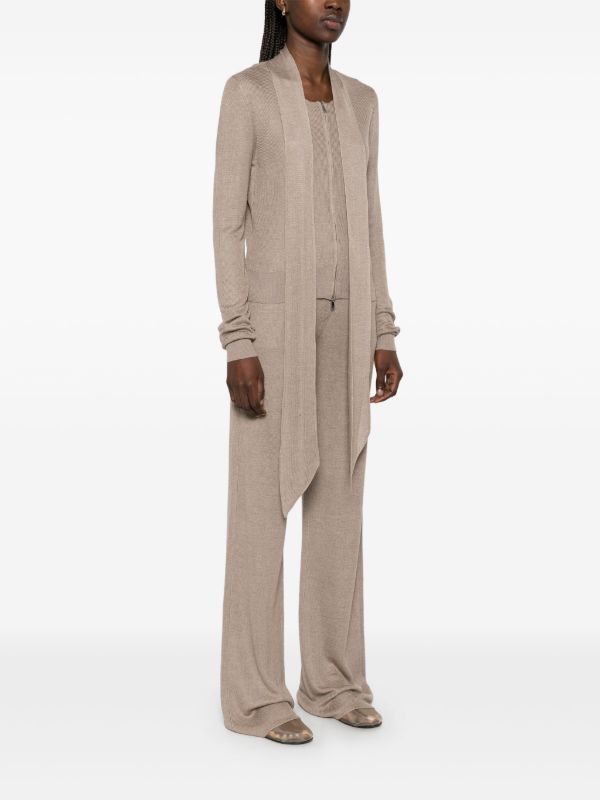 Aya Muse Neutral Scarf-Detail Cardigan | Browns Cardigans