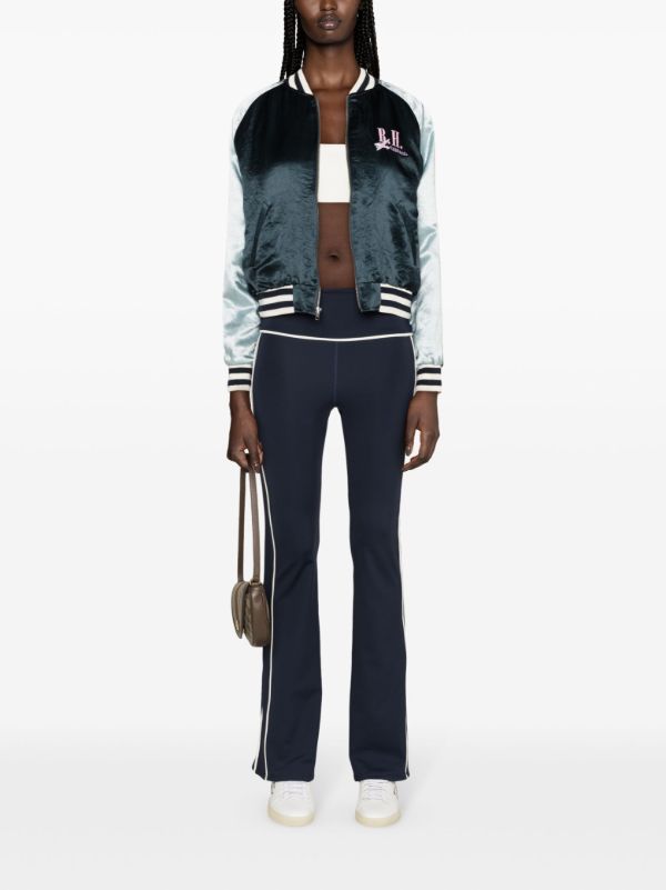 Ayda Blue Silky Embroidered Bomber Jacket | Browns Varsity Jackets