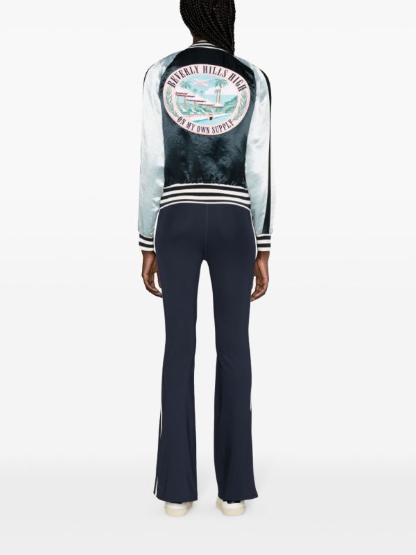 Ayda Blue Silky Embroidered Bomber Jacket | Browns Varsity Jackets