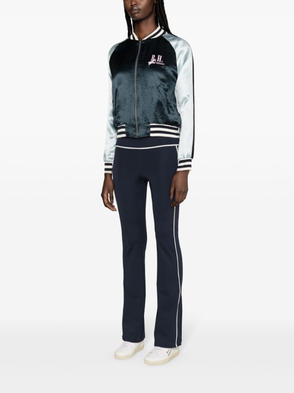 Ayda Blue Silky Embroidered Bomber Jacket | Browns Varsity Jackets